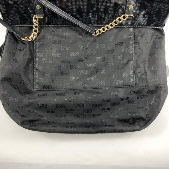 MICHAEL KORS Jet Set Chain Tote MK Signature Black Mirror Metallic - Picture 11 of 16